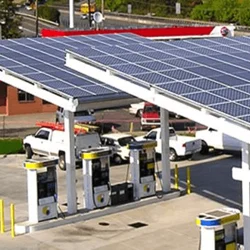 Highly Integrated Solar Petrol Pump System, MS Painted and Hot Dip GI